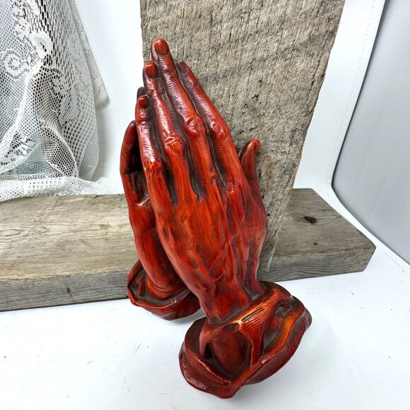 Vintage Western Germany Praying Hands Wall Hanging - 8" - Picture 8 of 8